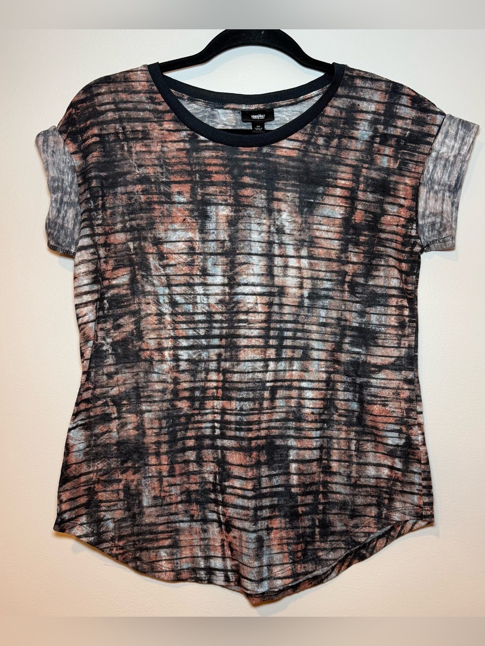 Mossimo Supply Co. Women's Abstract Muted Stripe Knit Tee Size Small